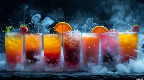 Cocktails fumants : magie de la glace carbonique